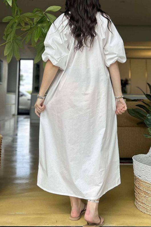 The Paloma Poplin Cotton Dress White